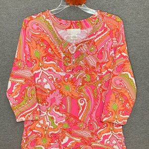 Soft Surroundings Pink Beaded Top M